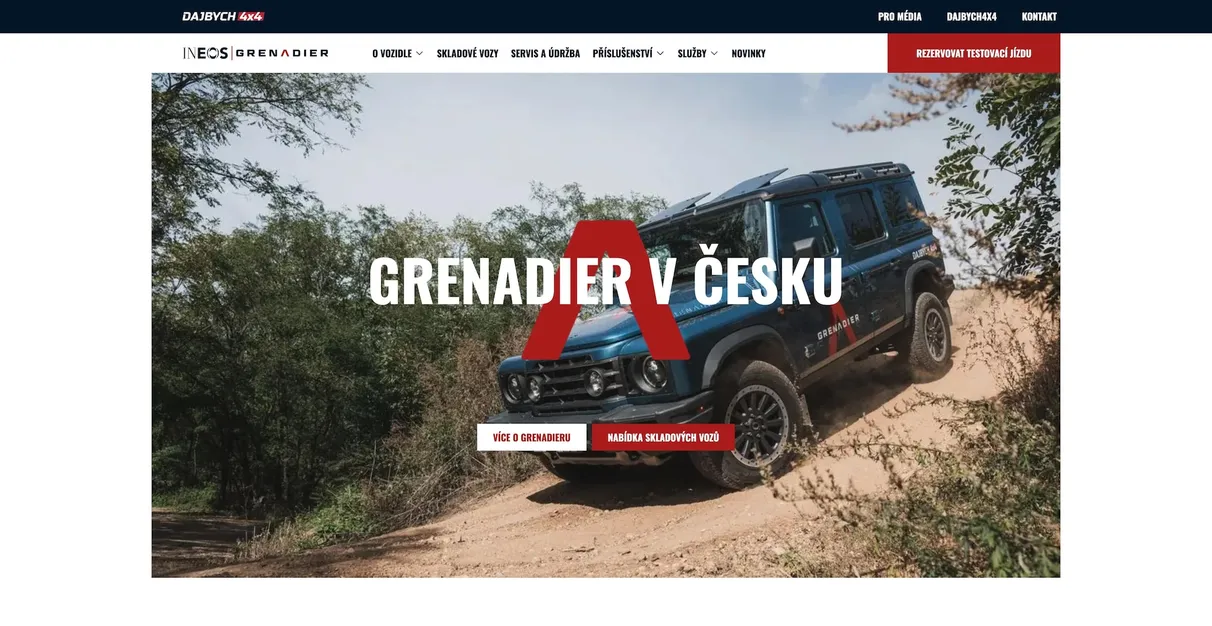 INOES Grenadier - tvorba webové stránky