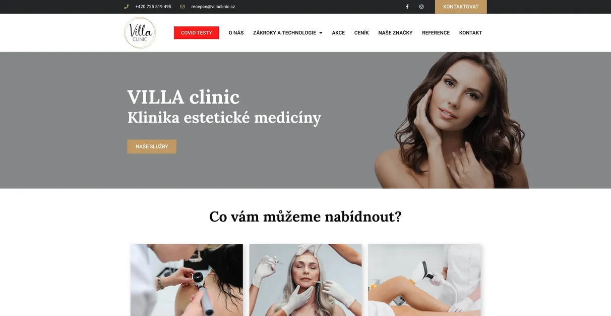 Villa clinic - tvorba webové stránky