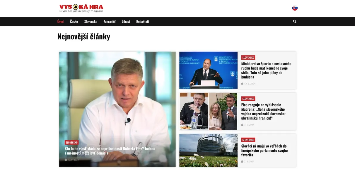 Vysoká hra - tvorba webové stránky